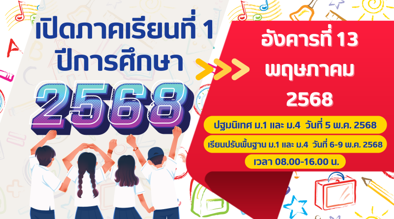 เปิดภาคเรียนที่ 1 ปีการศึกษา 2568